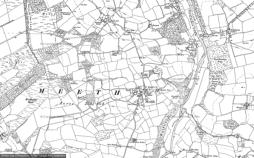 Old Map of Meeth, 1885 in 1885