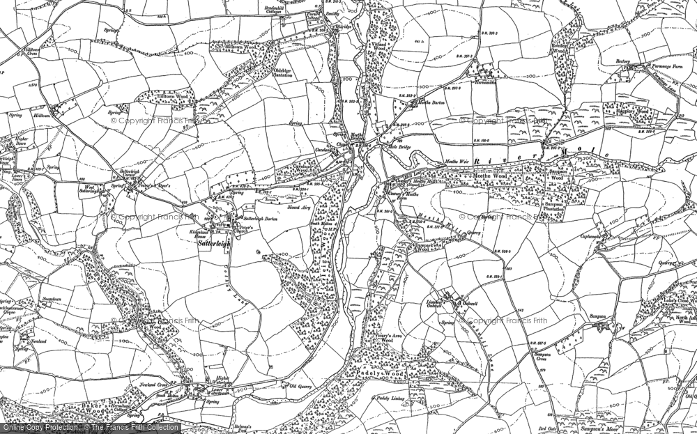 Old Map of Historic Map covering Bias Wood in 1887