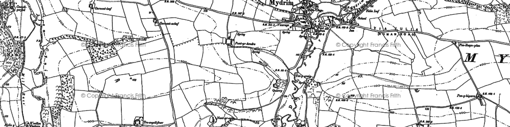 Old map of Dyffryn in 1887