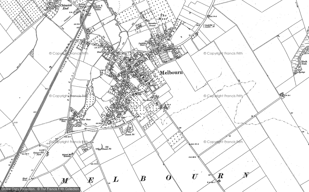 Old Map of Melbourn, 1885 in 1885