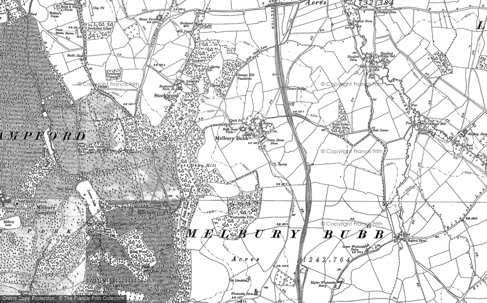 Old Map of Melbury Bubb, 1887 in 1887