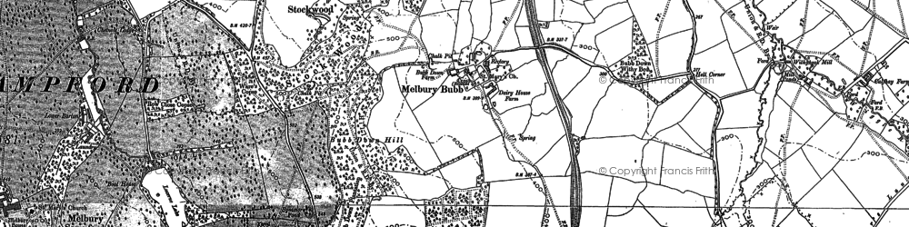 Old map of Bubb Down Hill in 1887