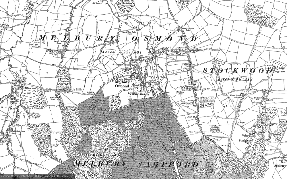 Old Map of Melbury Osmond, 1887 - 1901 in 1887