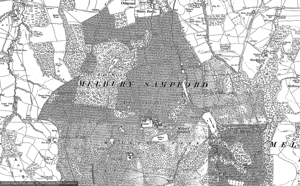 Old Map of Melbury Sampford, 1887 - 1901 in 1887