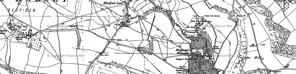 Old map of Melcombe Bingham in 1887