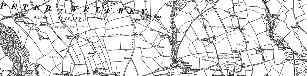 Old map of Melinau in 1887