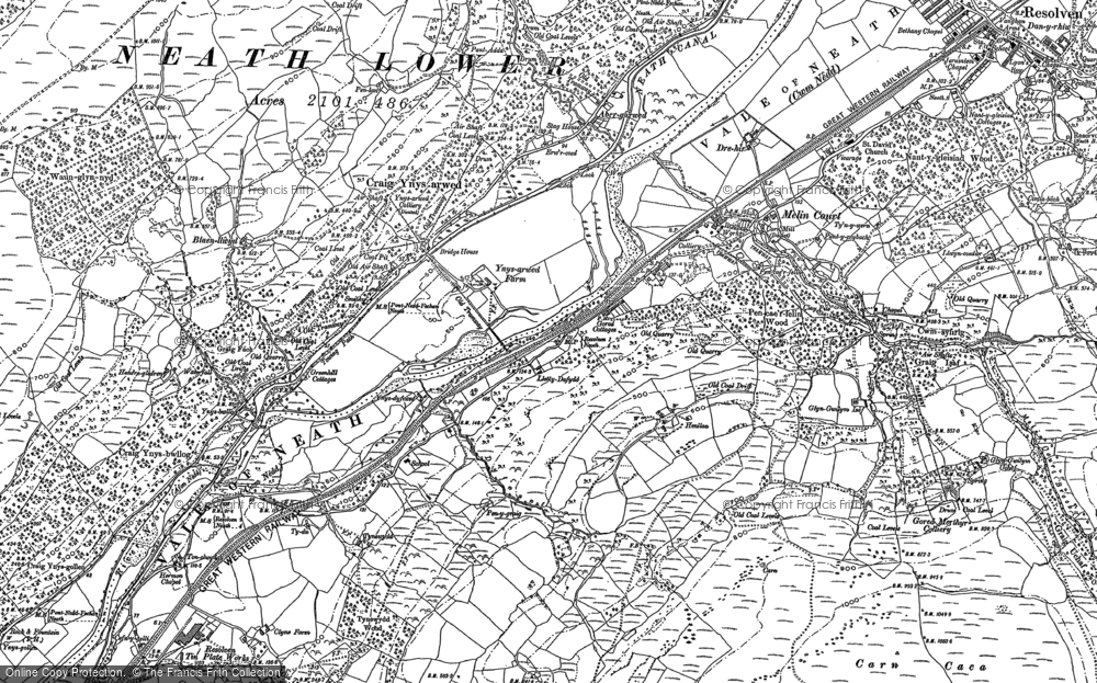 Old Map of Historic Map covering Banwen Torybetel in 1897
