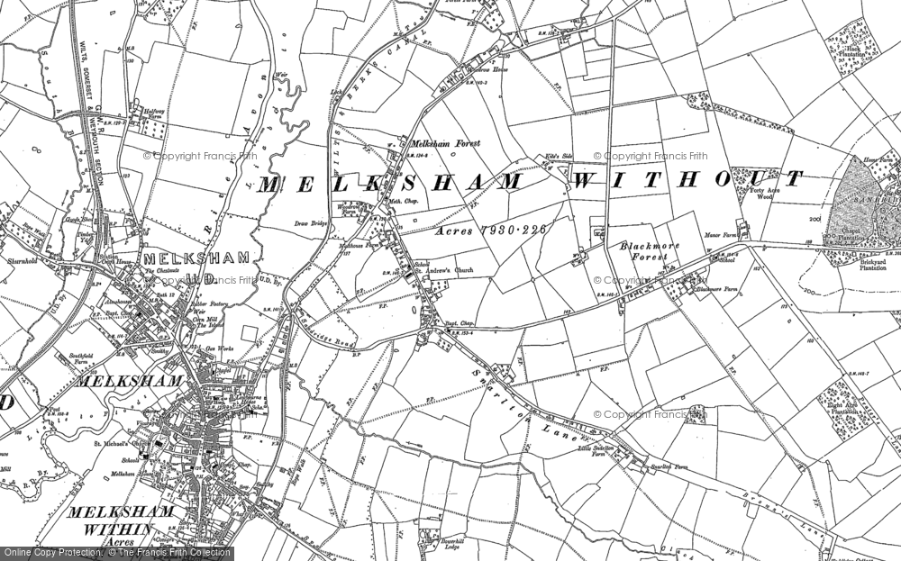 Old Map of Melksham Forest, 1899 in 1899