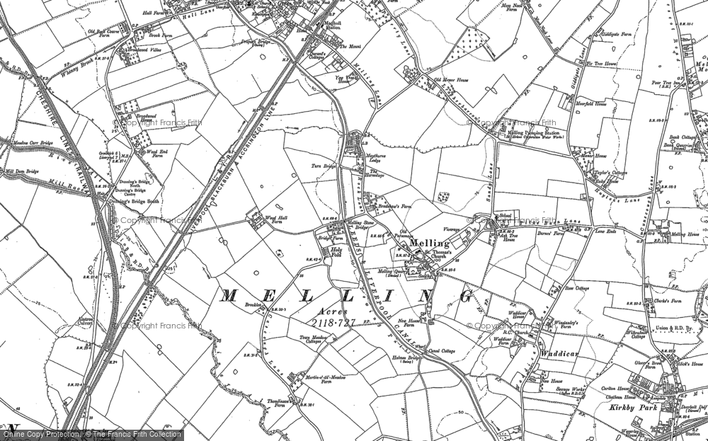 Old Map of Melling, 1892 - 1907 in 1892