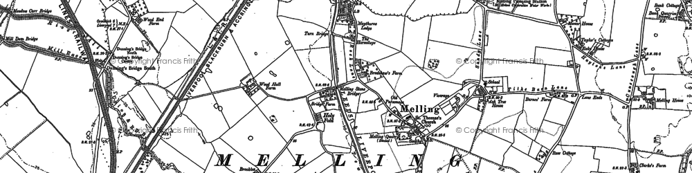 Old map of Melling in 1892
