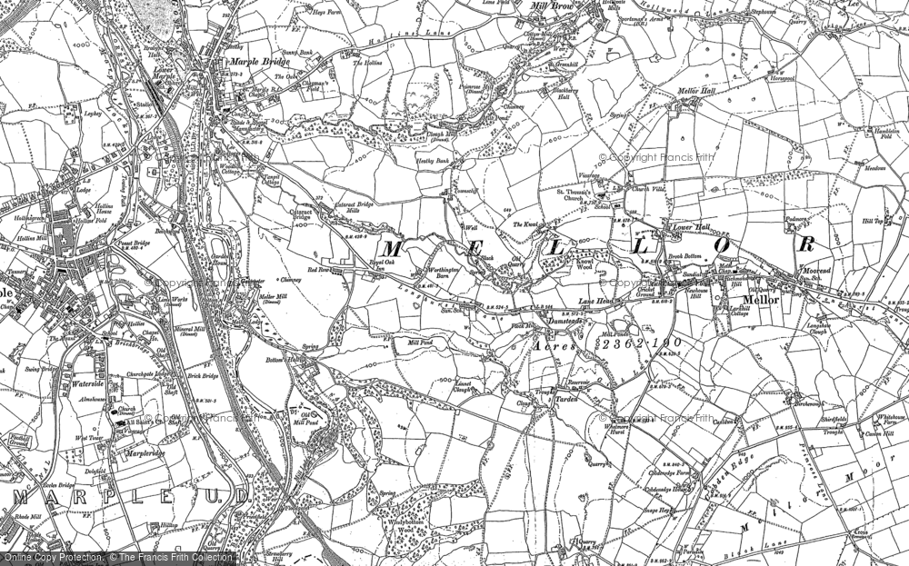 Old Map of Historic Map covering Birchenough in 1896