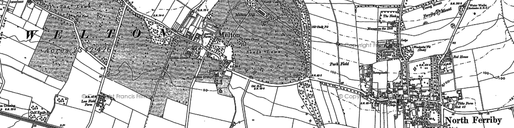 Old map of Melton in 1908