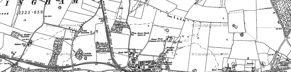 Old map of Burgh Stubbs in 1885