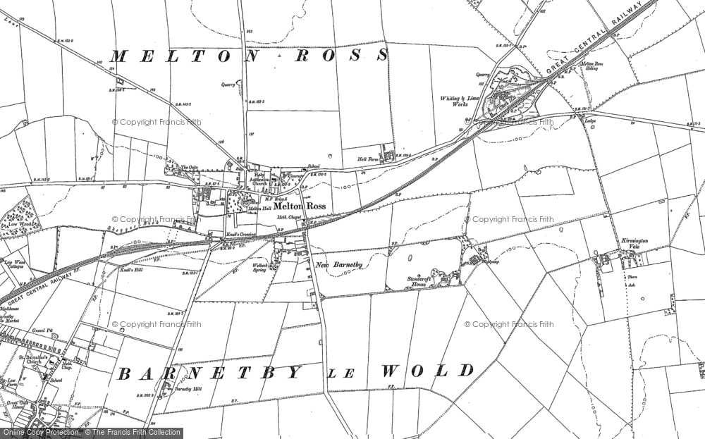 Old Map of Melton Ross, 1886 in 1886