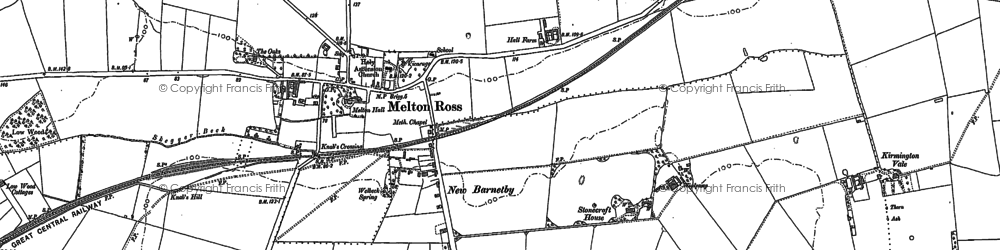 Old map of Melton Ross in 1886
