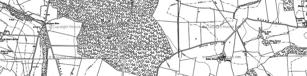 Old map of Melton Wood in 1890