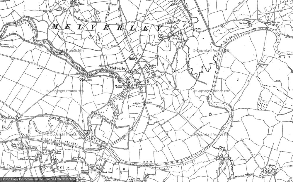 Old Map of Melverley, 1900 in 1900