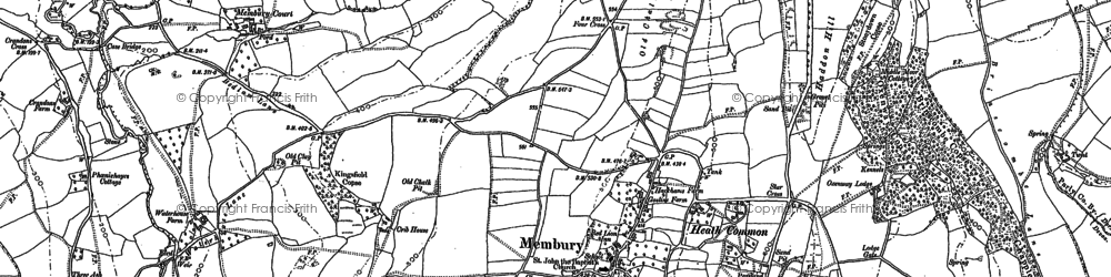 Old map of Membury in 1887