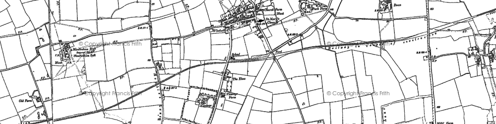 Old map of Mendlesham in 1884