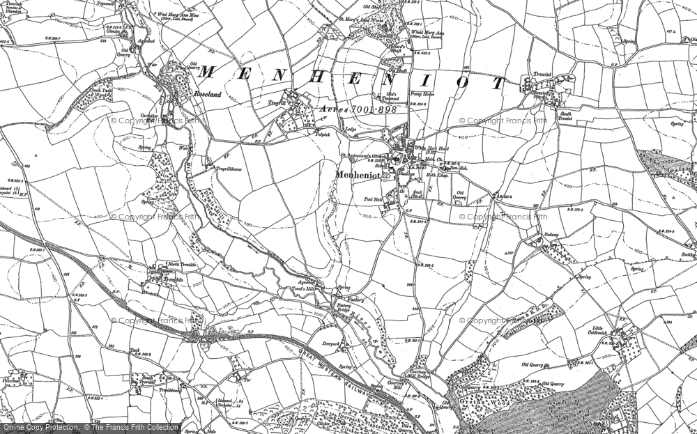 Old Map of Historic Map covering Trewint in 1882