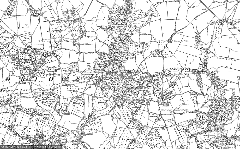 Old Map of Historic Map covering Snead Common in 1883