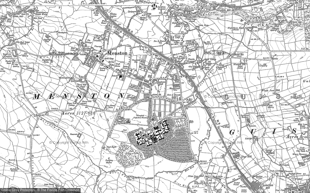 Old Map of Historic Map covering Chevin End in 1889