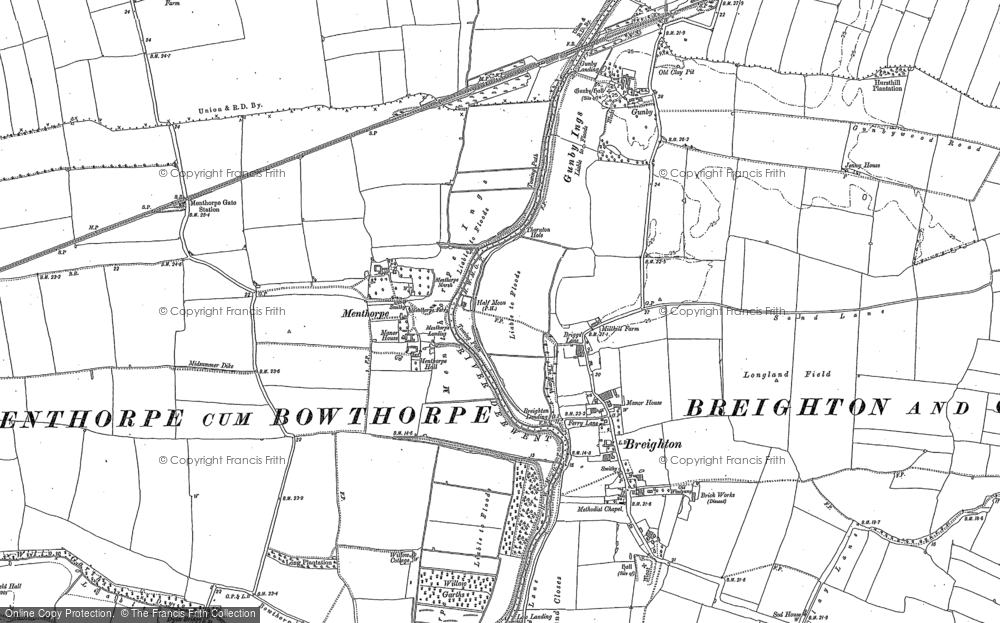 Old Map of Menthorpe, 1889 in 1889