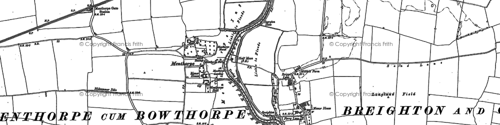 Old map of Menthorpe in 1889