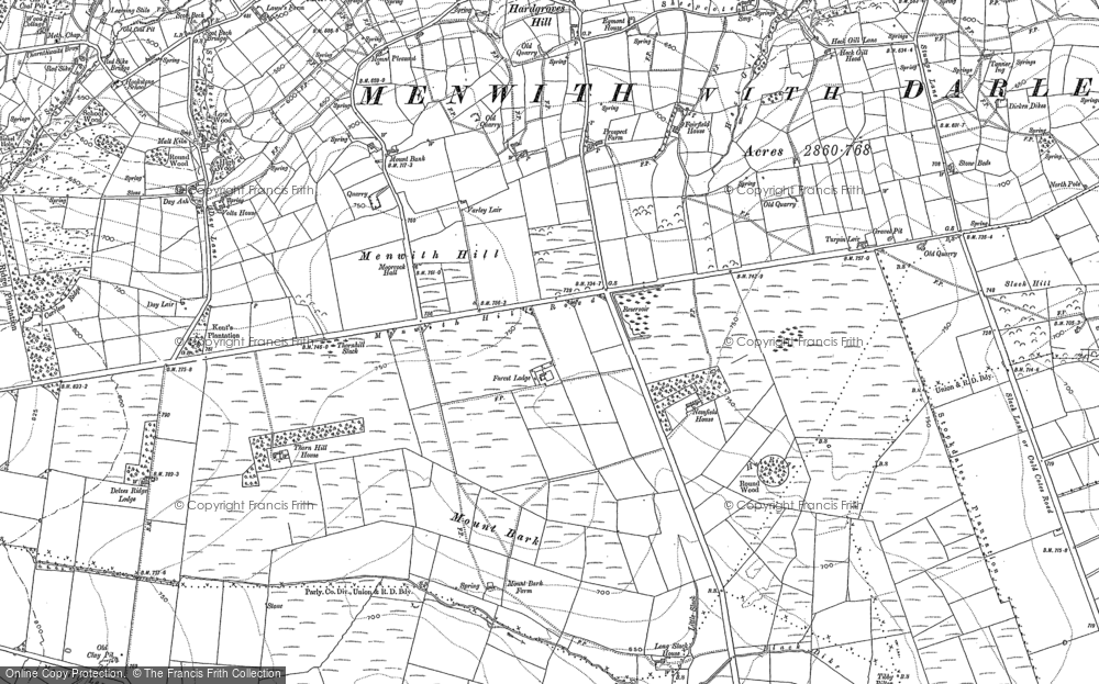 Old Map of Menwith Hill, 1907 in 1907
