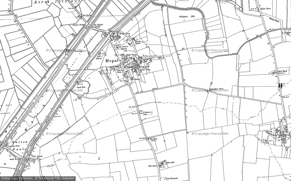 Old Map of Historic Map covering Widdens Hill in 1886