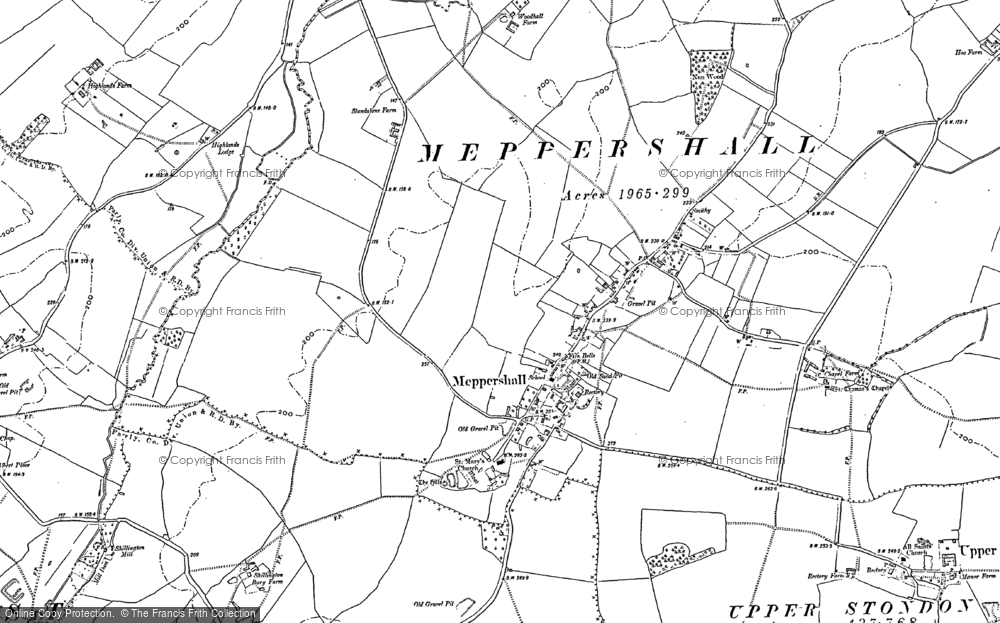 Old Map of Meppershall, 1882 - 1899 in 1882