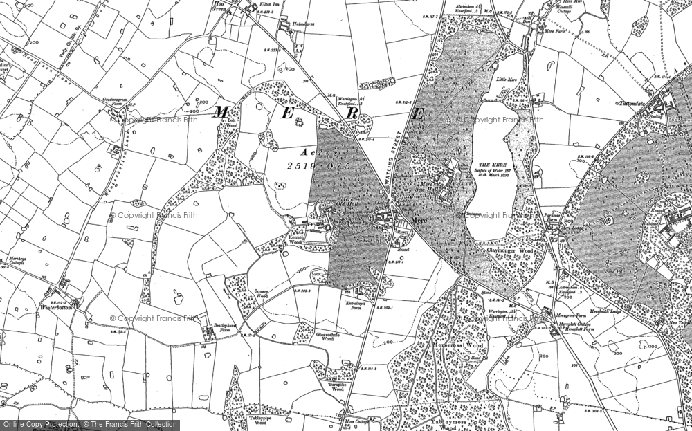 Old Map of Historic Map covering Hoo Green in 1897