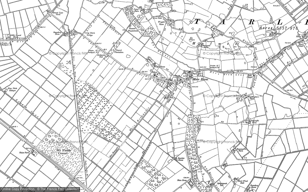 Old Map of Mere Brow, 1892 - 1893 in 1892