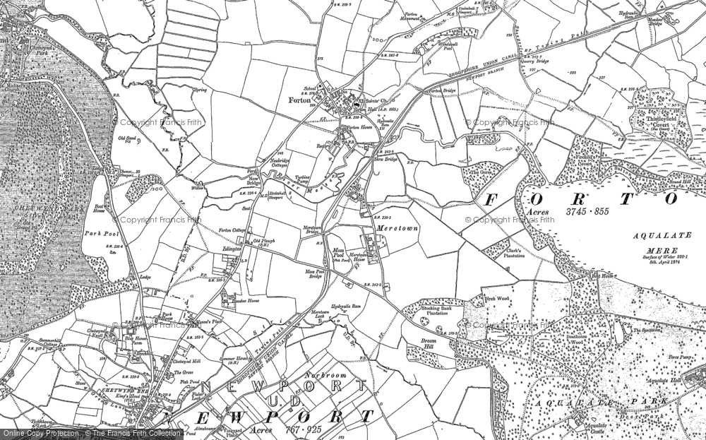 Old Map of Meretown, 1880 - 1900 in 1880