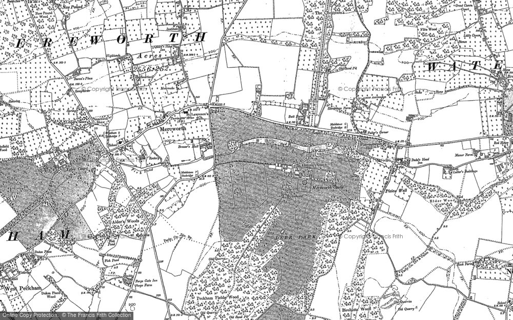 Old Map of Mereworth, 1868 - 1895 in 1868