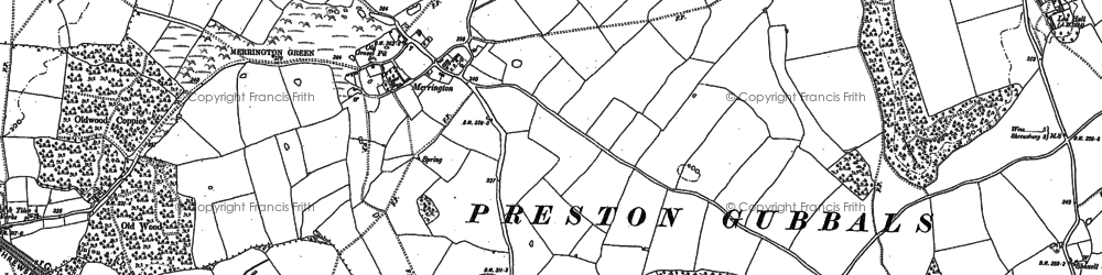 Old map of Merrington in 1880