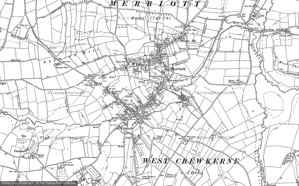 Old Map of Merriott, 1886 in 1886