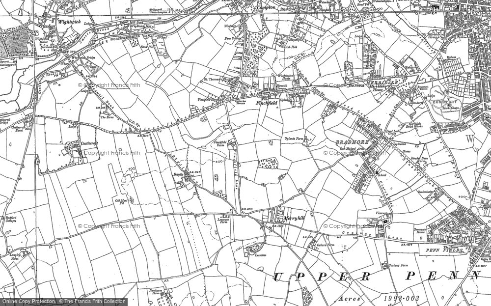 Old Map of Merry Hill, 1885 in 1885