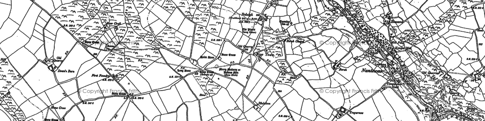 Old map of Bojewans Carn in 1906