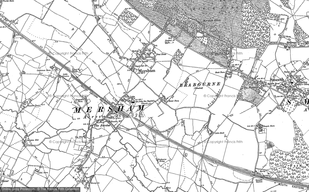 Old Map of Historic Map covering The Forstal in 1896