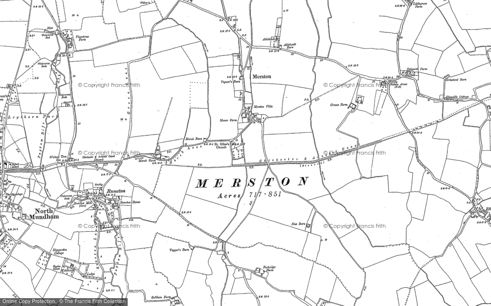 Old Map of Merston, 1847 - 1896 in 1847