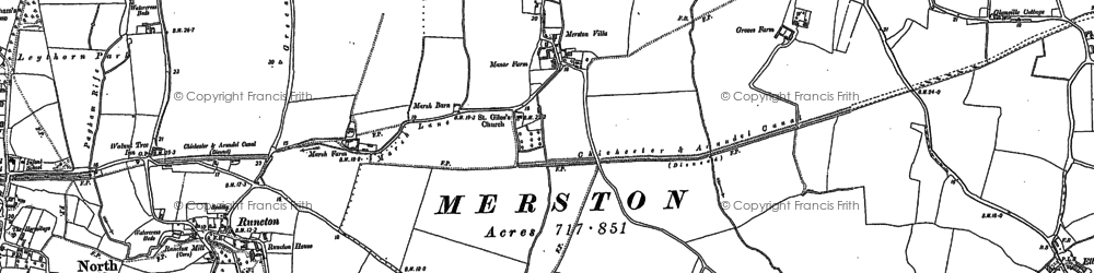 Old map of Merston in 1847