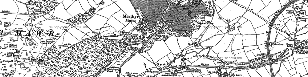 Old map of Merthyr Mawr in 1913