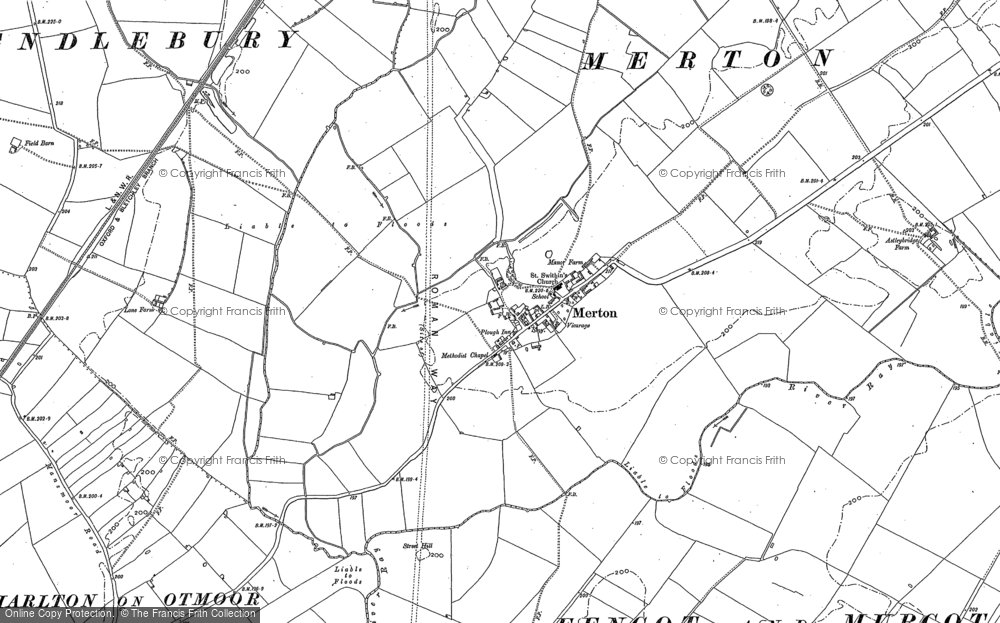 Old Map of Historic Map covering Merton in 1919