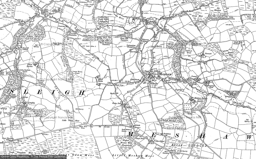 Old Map of Historic Map covering Blacklands in 1887