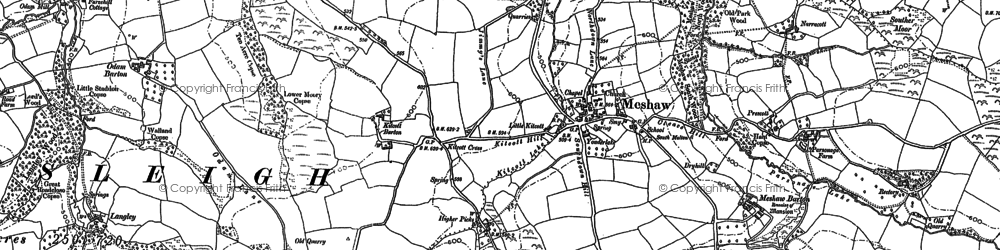 Old map of Meshaw in 1887