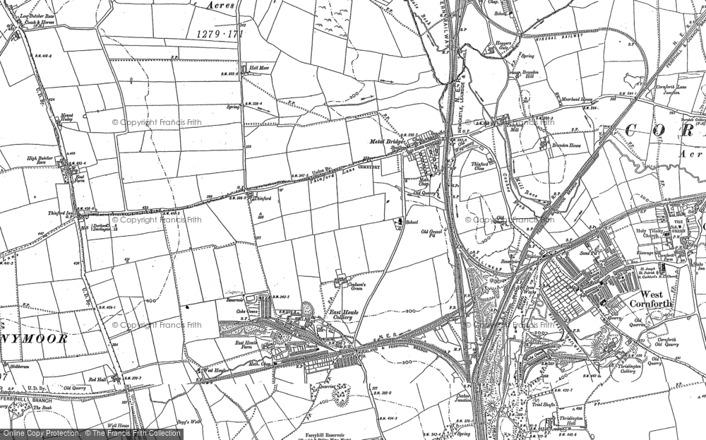 Old Map of Historic Map covering East Howle in 1896