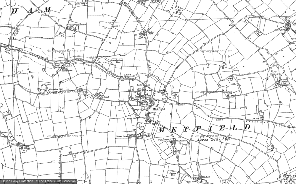Old Map of Metfield, 1882 - 1903 in 1882