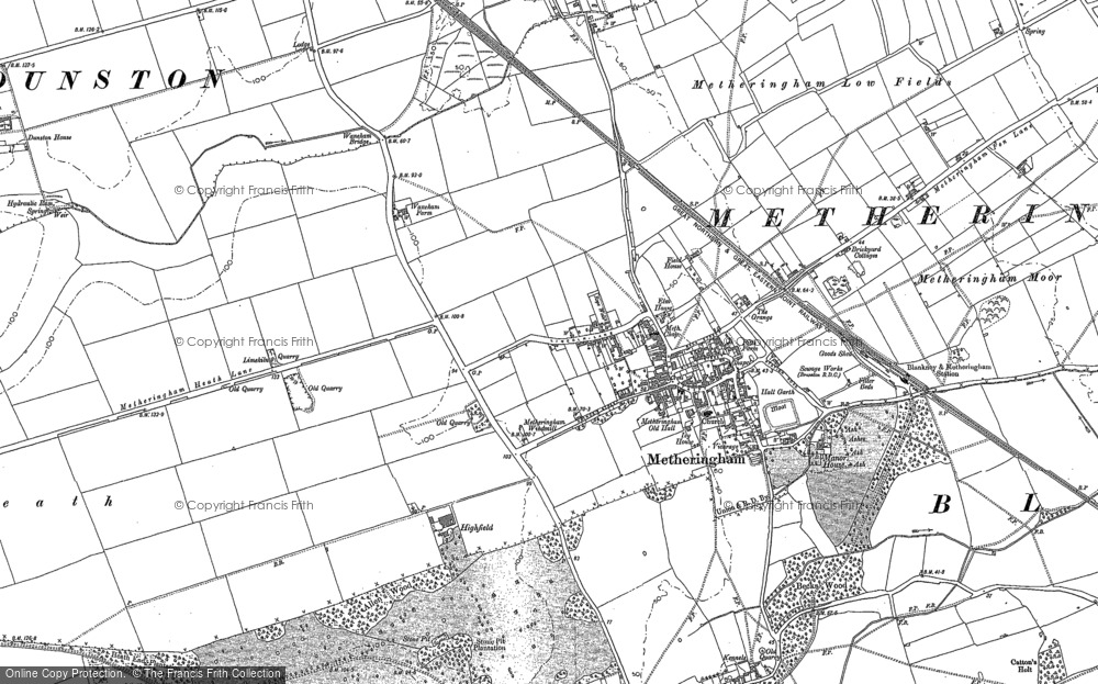 Old Map of Metheringham, 1887 in 1887