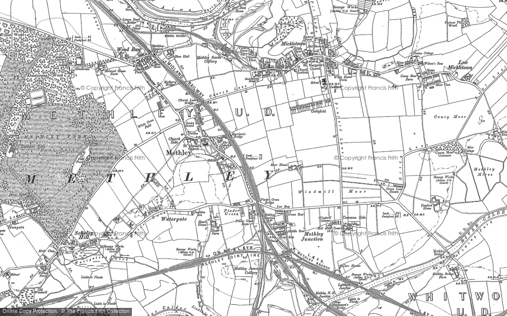 Old Map of Historic Map covering Mickletown in 1890